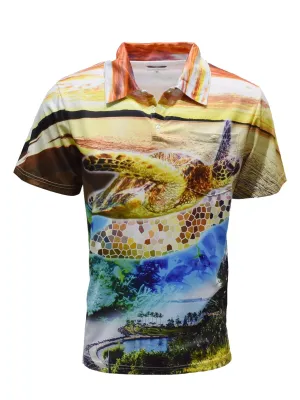 Adult Short Sleeve Tropical Shirts - Big Turtle