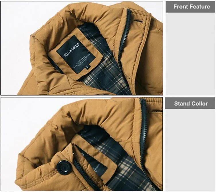 Autumn Winter Fashion Casual Tank Top Men Stand Collar Cotton-padded Thickening Slim Fitness Sleeveless Men's Vest Waistcoat