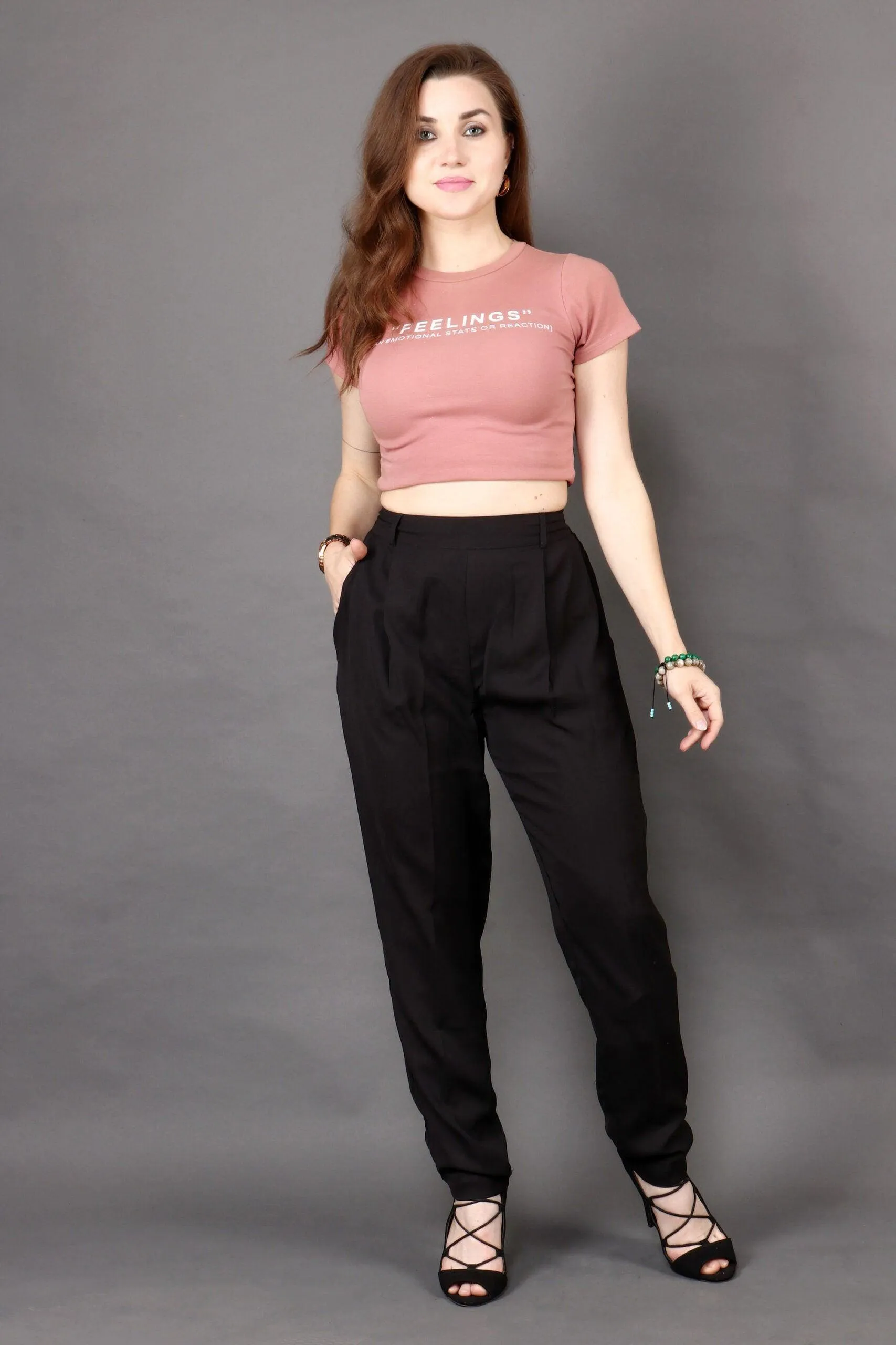 Black Solid Formal Trousers
