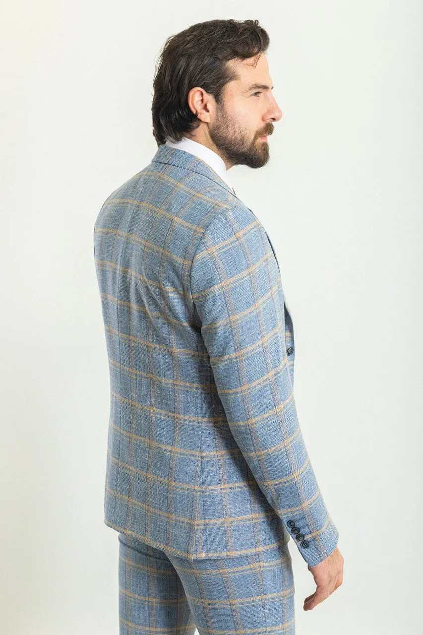 Blue Checkered 3-Piece Suit