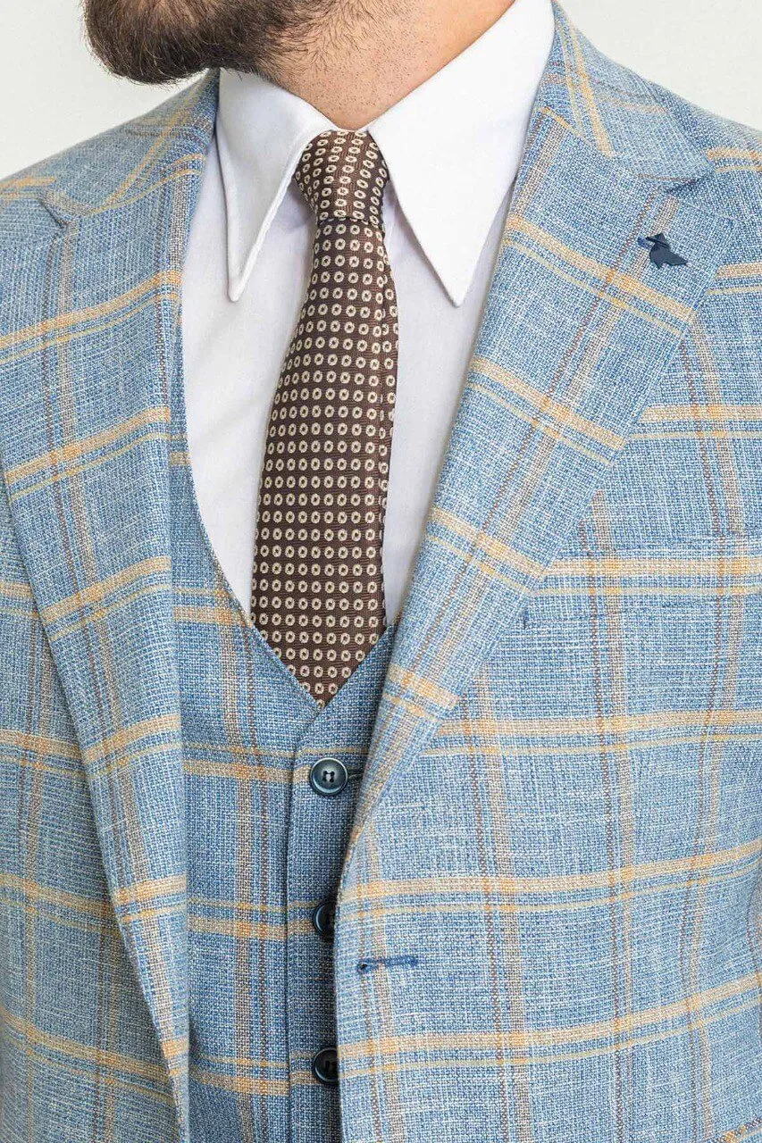 Blue Checkered 3-Piece Suit