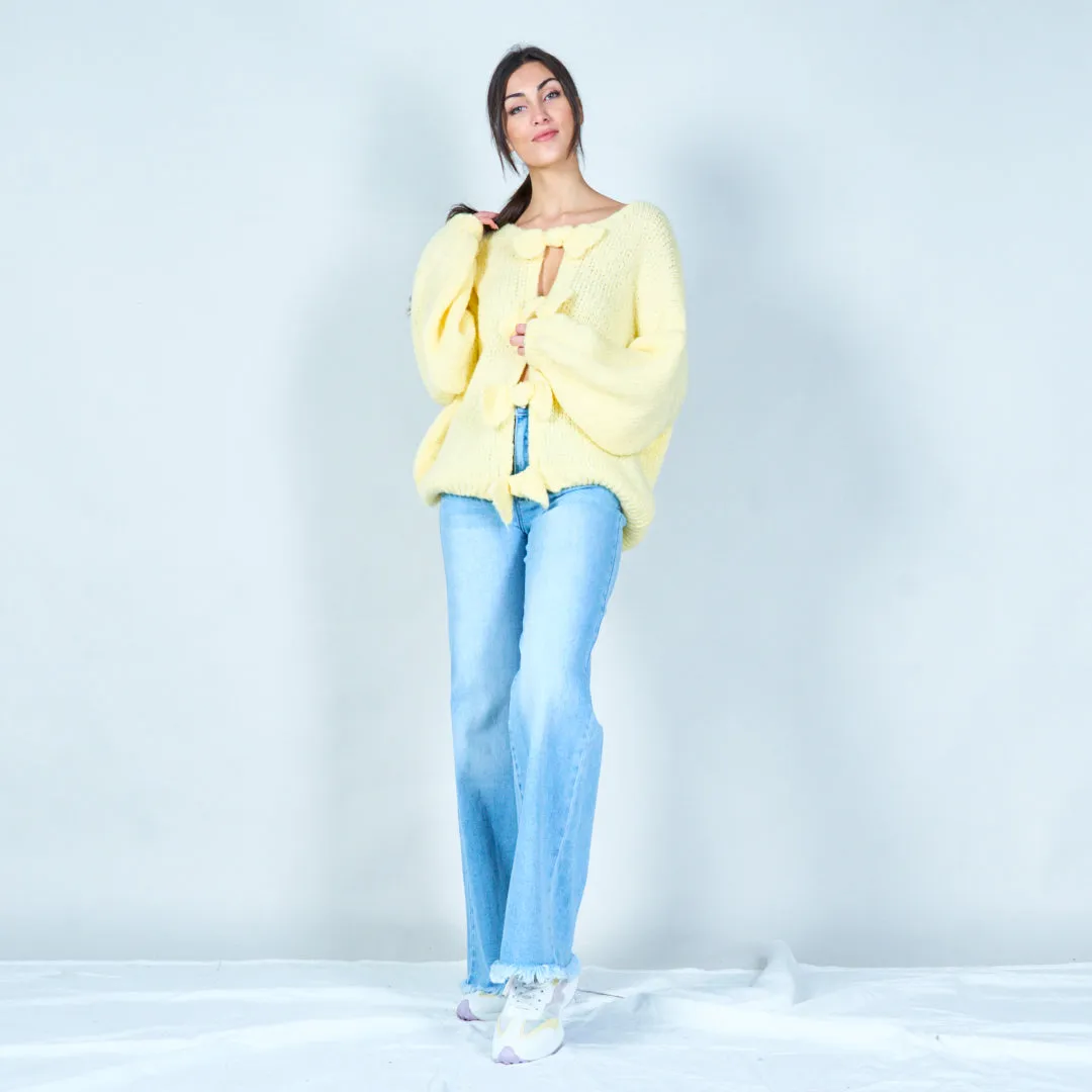 Bow-front knitted cardigan wholesale
