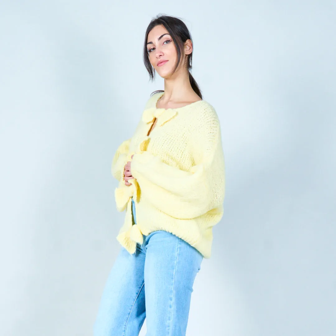 Bow-front knitted cardigan wholesale