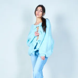 Bow-front knitted cardigan wholesale