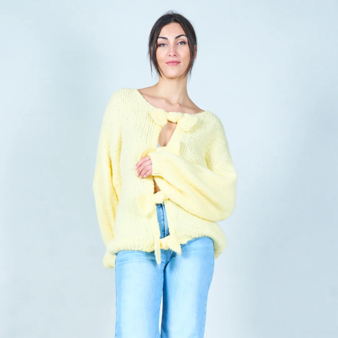 Bow-front knitted cardigan wholesale
