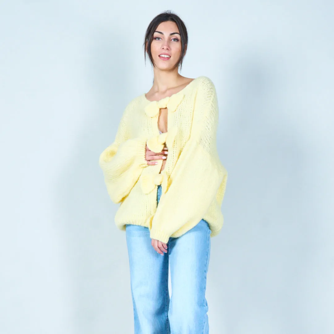 Bow-front knitted cardigan wholesale