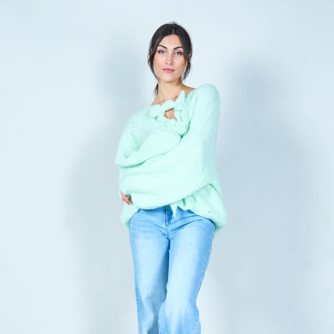 Bow-front knitted cardigan wholesale