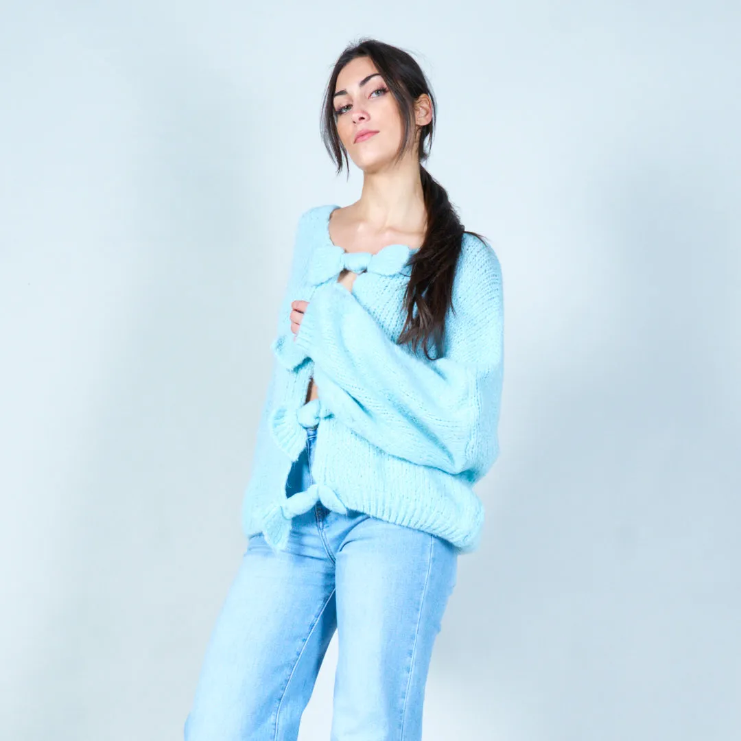 Bow-front knitted cardigan wholesale