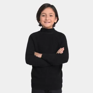 Boys Full Sleeves Sweaters -BLACK