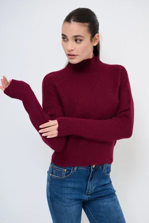 Classic ribbed mock neck sweater wholesale