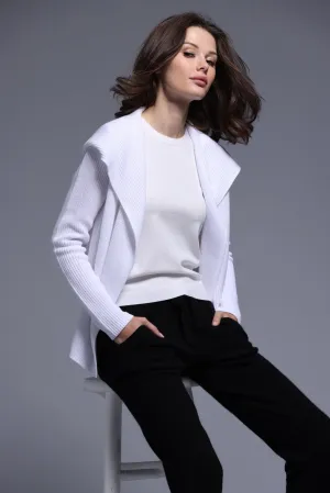 Cotton Shaker Hooded Flyaway Cardigan