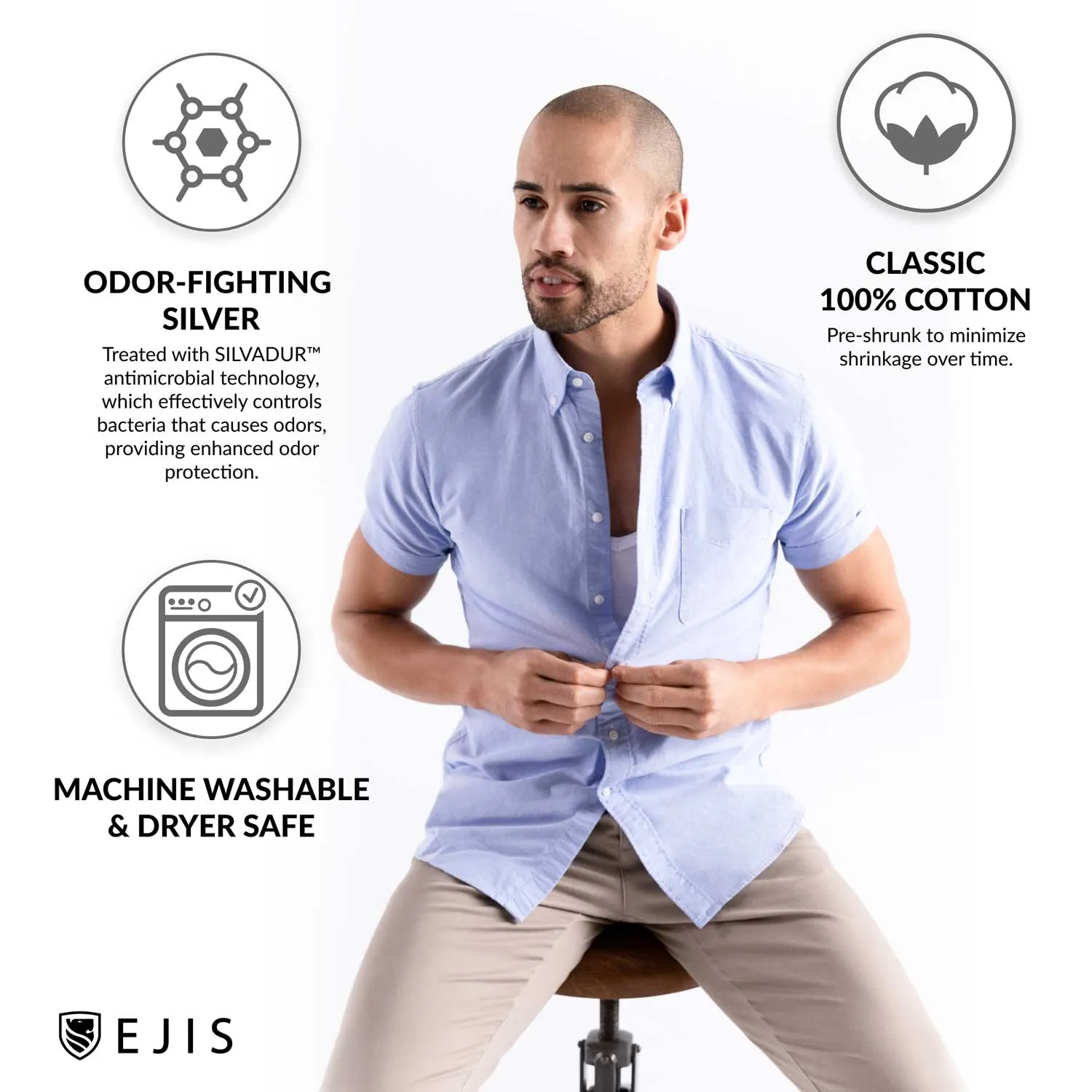 Deep V Cotton Sweat Proof Undershirt For Men - Grey 9-Pack