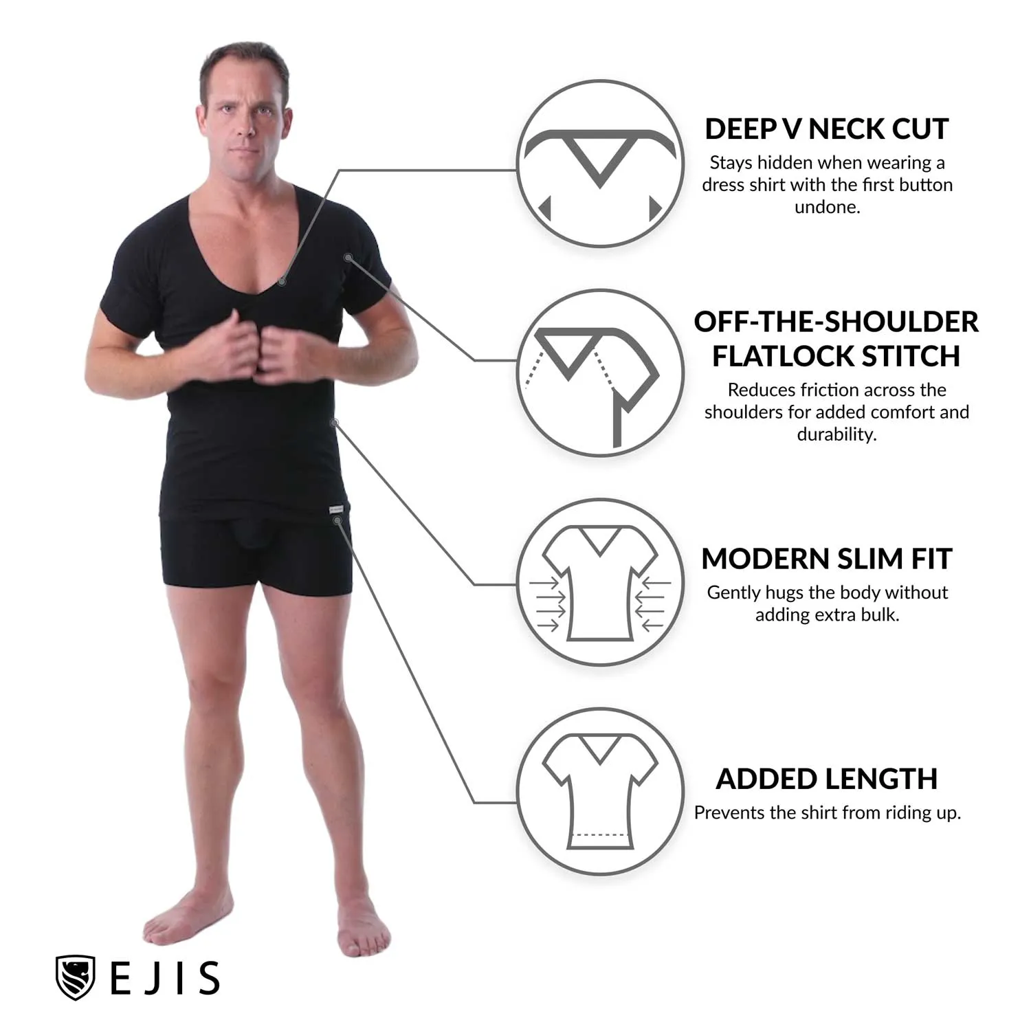 Deep V Cotton Sweat Proof Undershirt For Men - Grey 9-Pack
