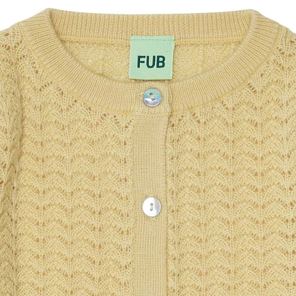 FUB Pointelle Cardigan, buttermilk