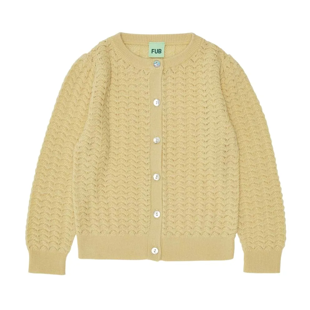 FUB Pointelle Cardigan, buttermilk