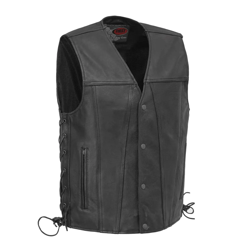 Gambler Men's Motorcycle Leather Vest - Extreme Biker Leather
