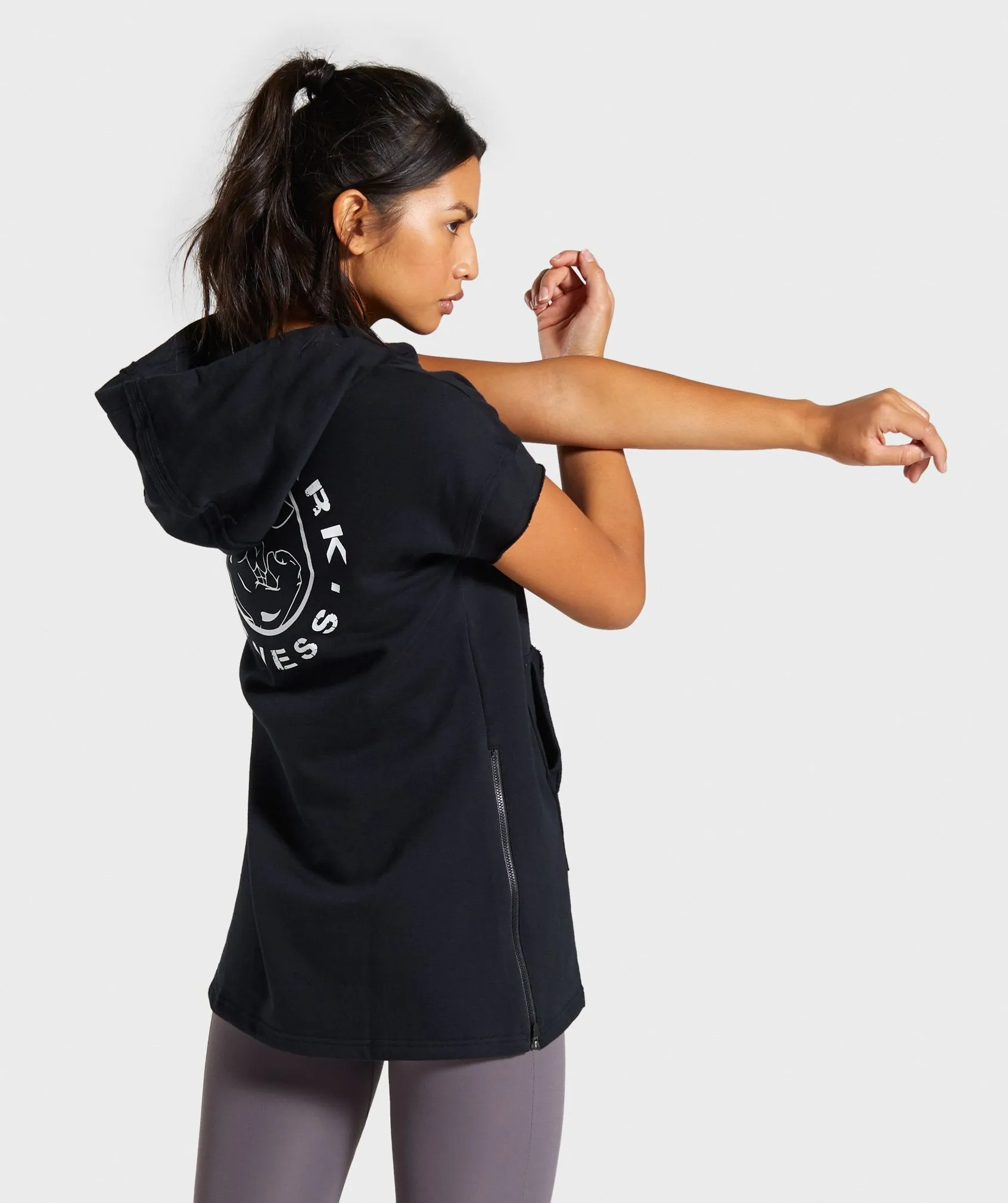 Gymshark Legacy Fitness Longline Hoodie - Black