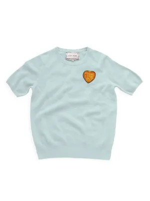 'i think i love you' patch crewneck