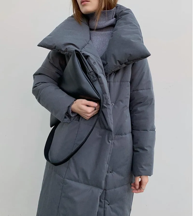 Joskaa Christmas Gift WOTWOY Thicken Warm Long Cotton-Liner Parkas Women Oversize Winter Jackets Female Sashes Coats Casual Straight Outerwear 2024