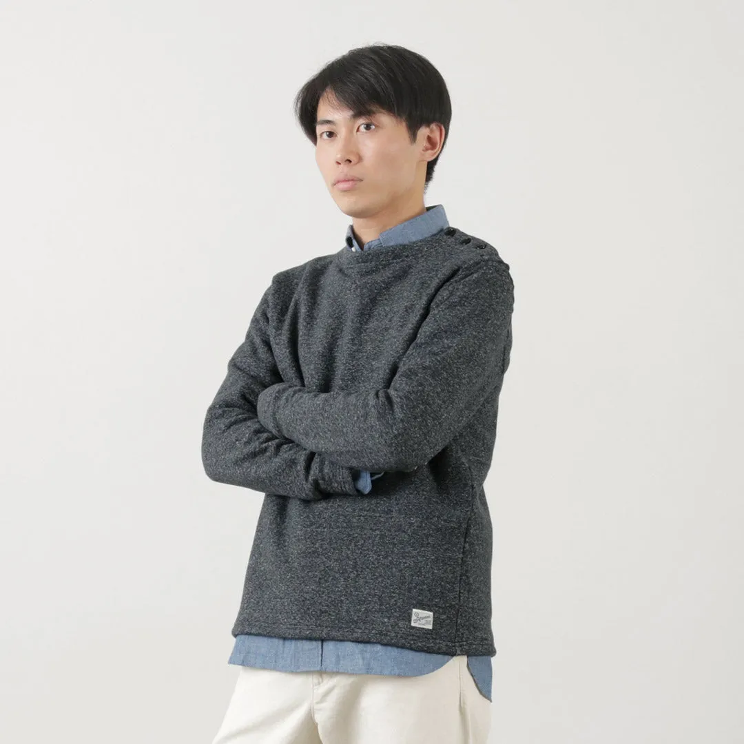 KEPANI / Raffy brushed lining Boat Neck Sweatshirt Basque Shirt
