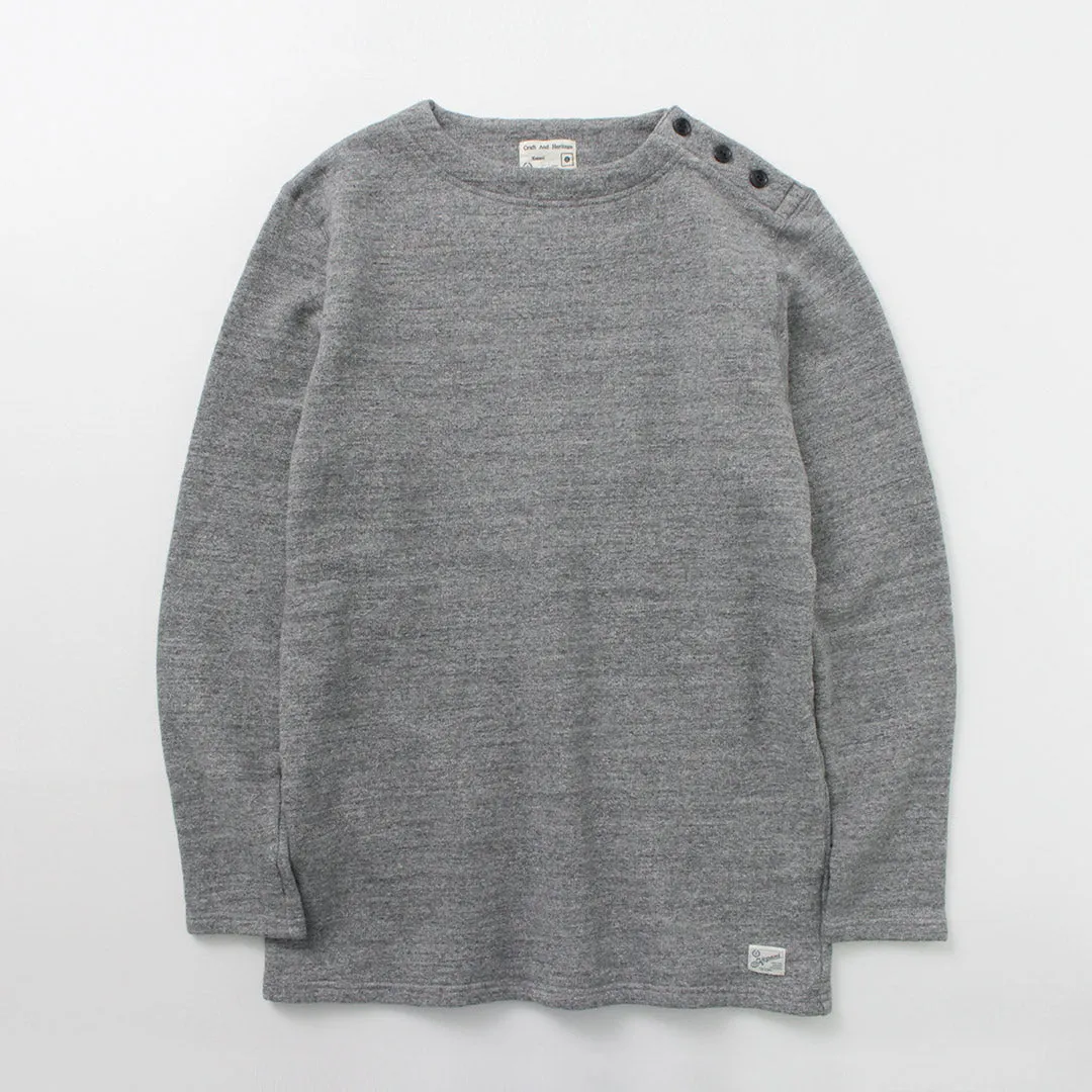 KEPANI / Raffy brushed lining Boat Neck Sweatshirt Basque Shirt