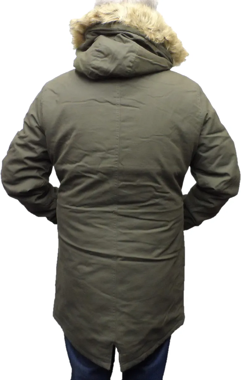 Lambretta Mens Green Retro Fishtail Parka