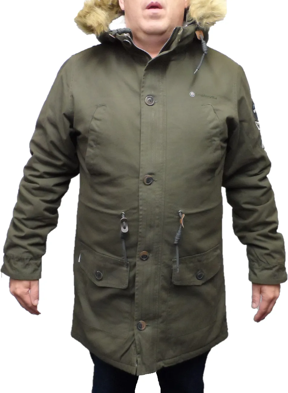 Lambretta Mens Green Retro Fishtail Parka