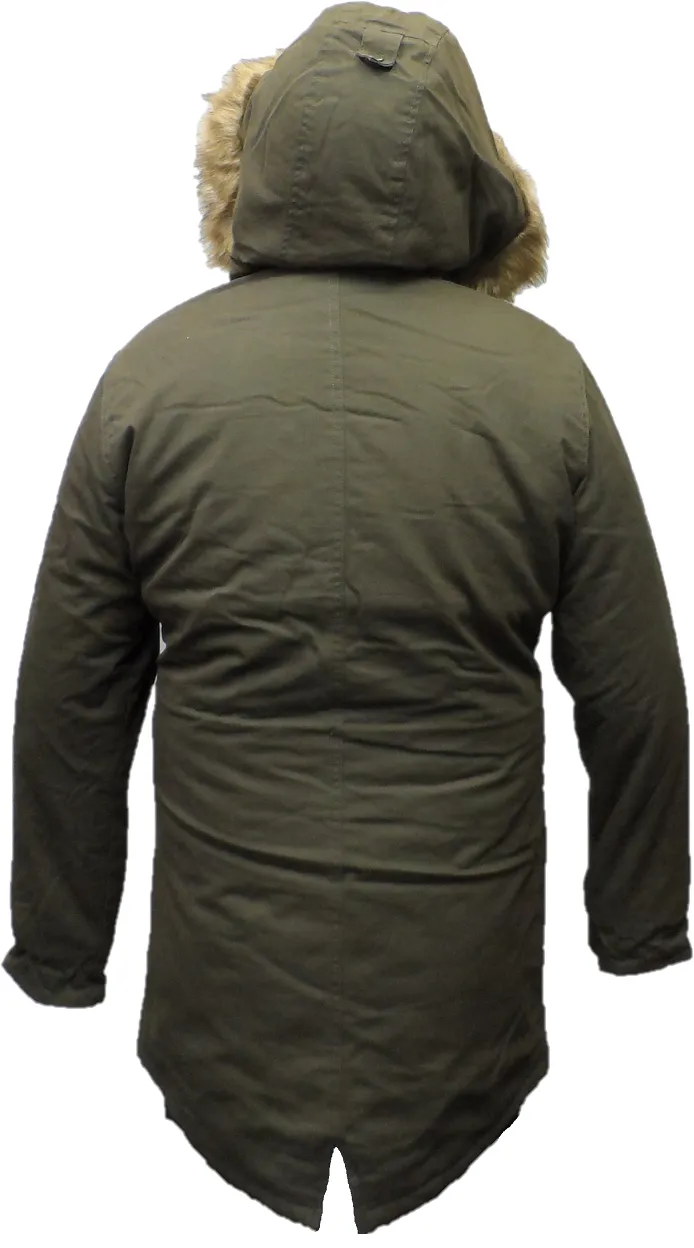 Lambretta Mens Green Retro Fishtail Parka