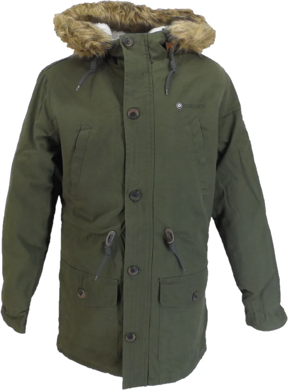 Lambretta Mens Green Retro Fishtail Parka