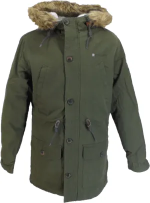 Lambretta Mens Green Retro Fishtail Parka