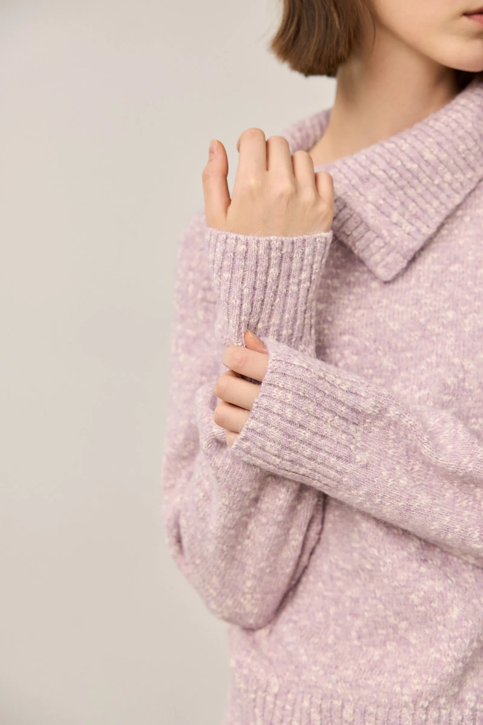 LILY Handcrafted Knot Collared Sweater