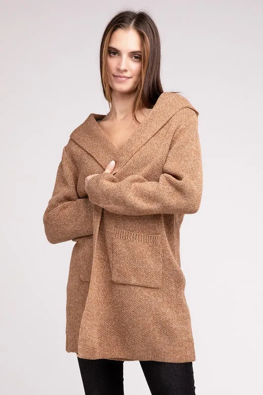 Linnea Hooded Open Front Sweater Cardigan