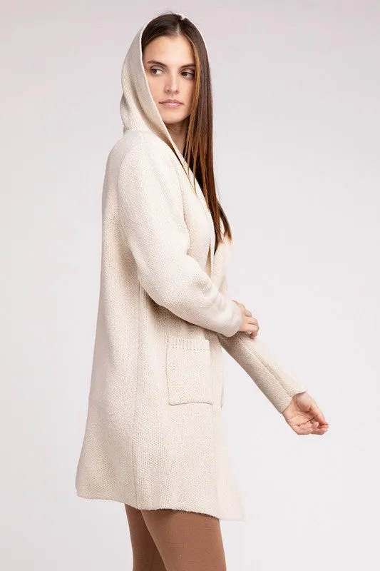Linnea Hooded Open Front Sweater Cardigan