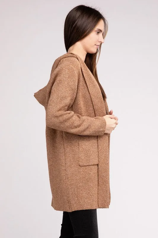 Linnea Hooded Open Front Sweater Cardigan