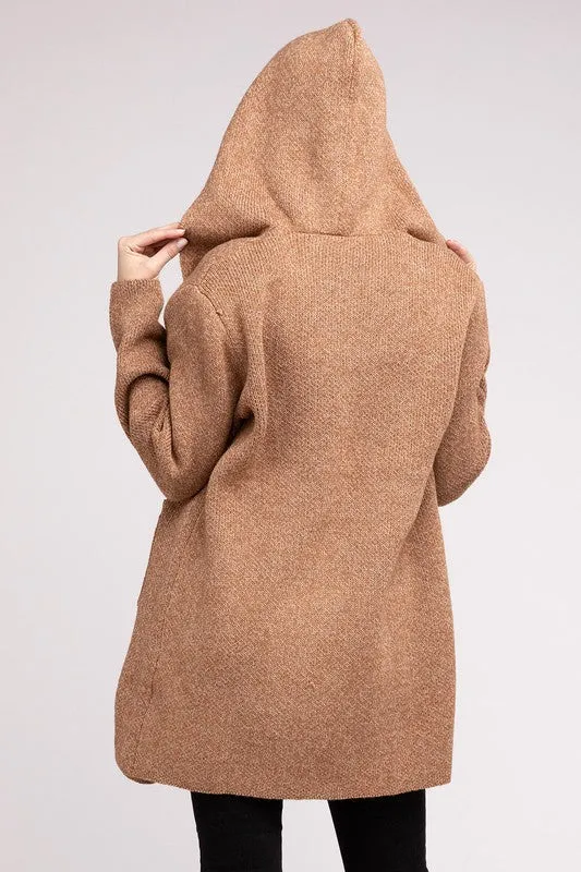 Linnea Hooded Open Front Sweater Cardigan