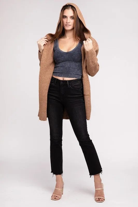 Linnea Hooded Open Front Sweater Cardigan