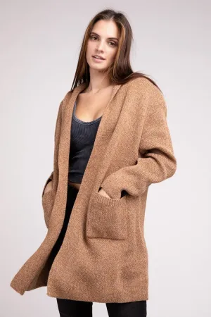 Linnea Hooded Open Front Sweater Cardigan