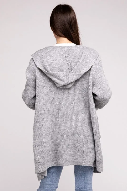 Linnea Hooded Open Front Sweater Cardigan