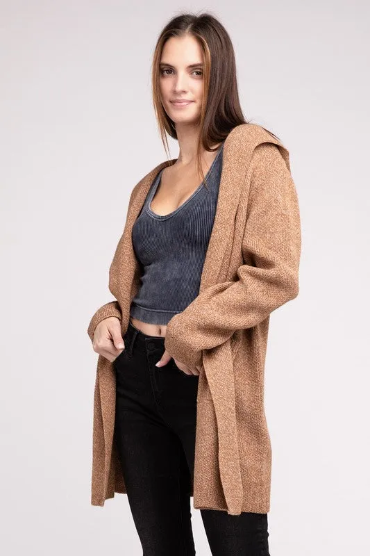 Linnea Hooded Open Front Sweater Cardigan