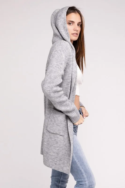 Linnea Hooded Open Front Sweater Cardigan