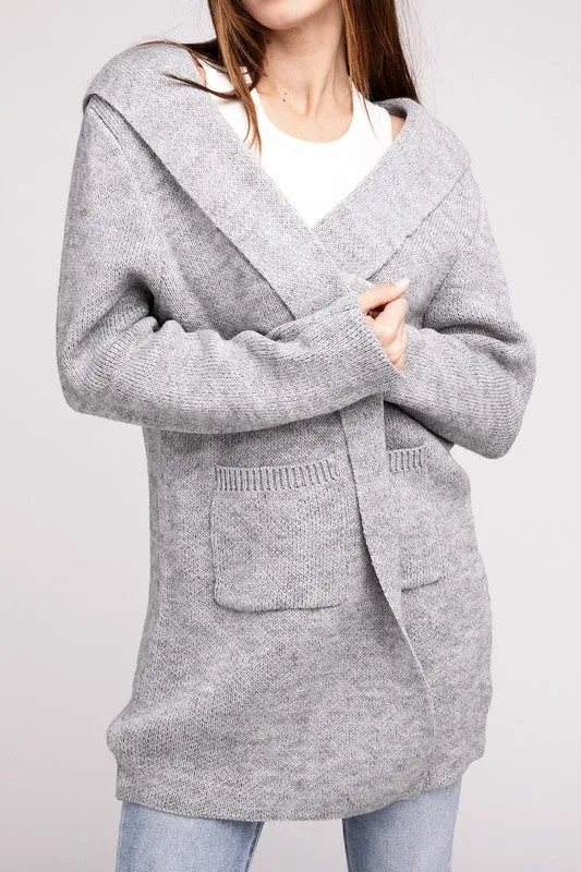 Linnea Hooded Open Front Sweater Cardigan