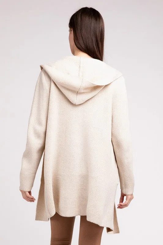Linnea Hooded Open Front Sweater Cardigan
