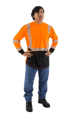 Majestic 75-5258 Hi-Vis Orange Long Sleeve Reflective Chainsaw Striping ANSI 2 R