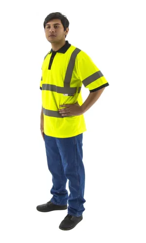 Majestic 75-5311 Hi-Vis Yellow Short Sleeve Polo Shirt ANSI 3 R