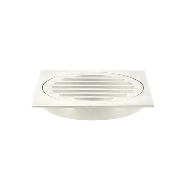 Meir Square Floor Grate Shower Drain 100mm Outlet - Brushed Nickel