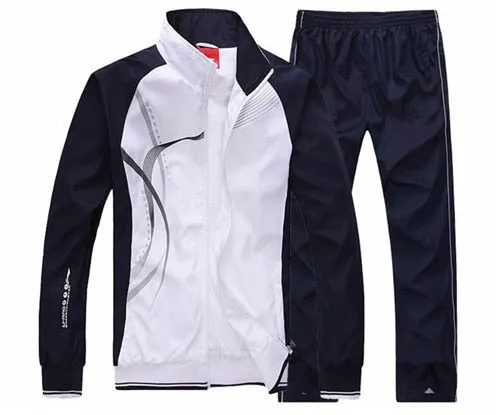 Men's Set Spring Autumn Jogging Sportswear Two Piece Sport Suit Jacket Sweatpants Sweatsuit Men Basketball Tracksuit Clothing