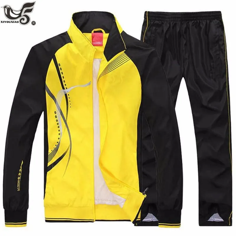 Men's Set Spring Autumn Jogging Sportswear Two Piece Sport Suit Jacket Sweatpants Sweatsuit Men Basketball Tracksuit Clothing