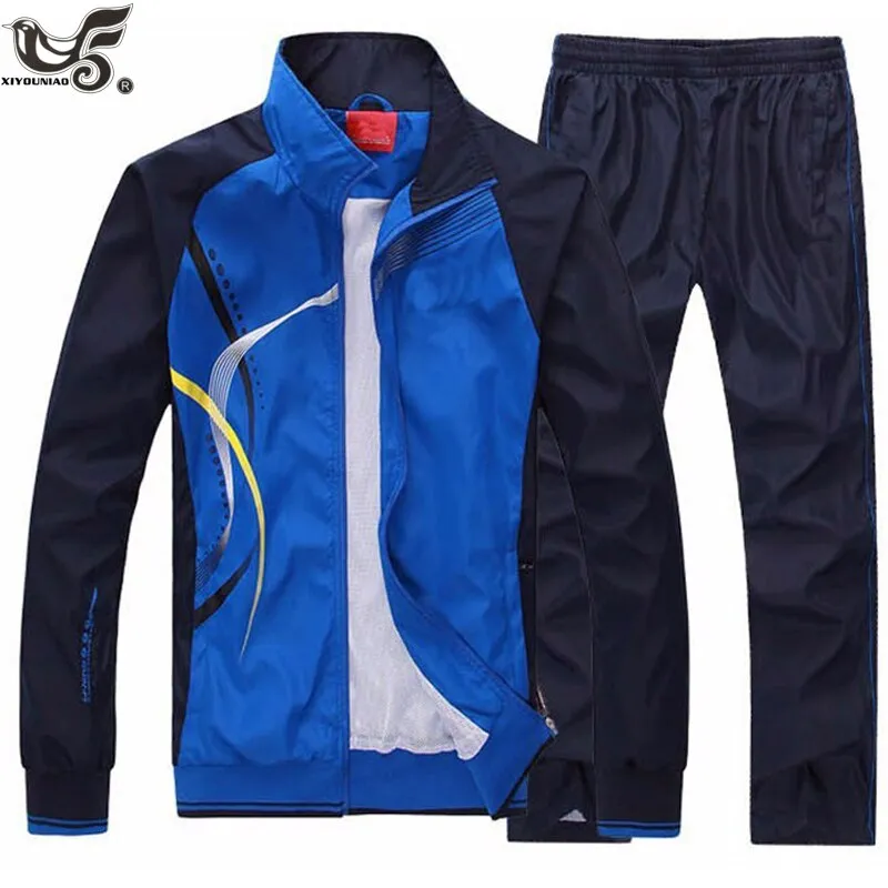 Men's Set Spring Autumn Jogging Sportswear Two Piece Sport Suit Jacket Sweatpants Sweatsuit Men Basketball Tracksuit Clothing