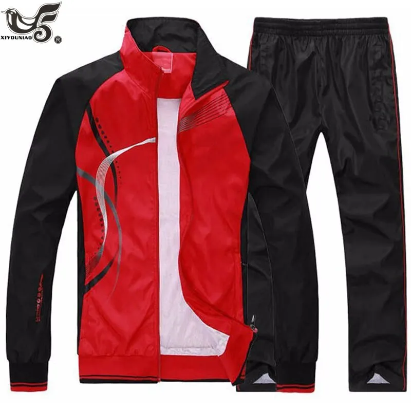 Men's Set Spring Autumn Jogging Sportswear Two Piece Sport Suit Jacket Sweatpants Sweatsuit Men Basketball Tracksuit Clothing