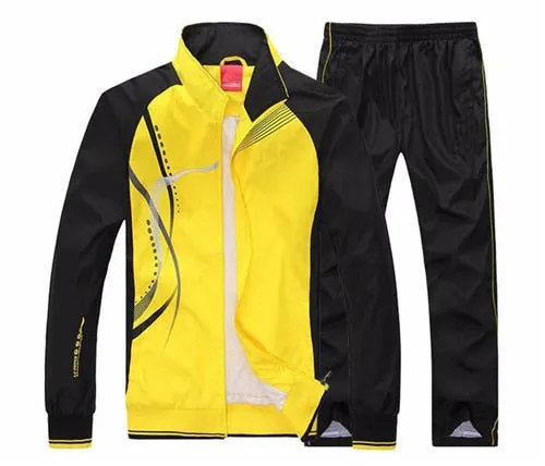 Men's Set Spring Autumn Jogging Sportswear Two Piece Sport Suit Jacket Sweatpants Sweatsuit Men Basketball Tracksuit Clothing